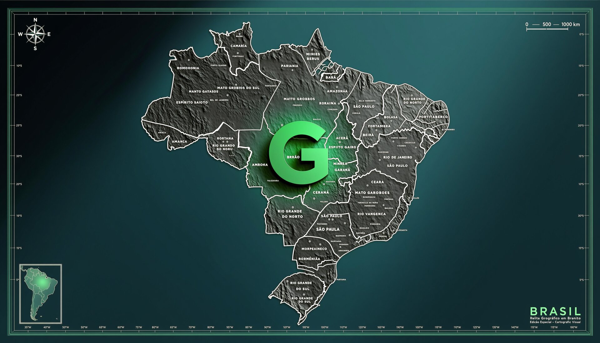 O Brasil, do Grande do Sul ao Grande do Norte, sob a letra g